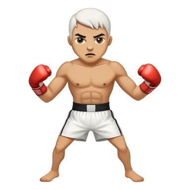 White boxer fighting  sticker