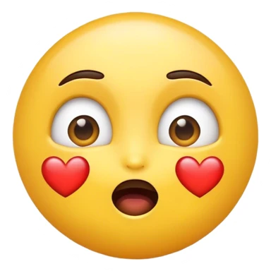 An emoji with heart eyes and a surprised expression sticker