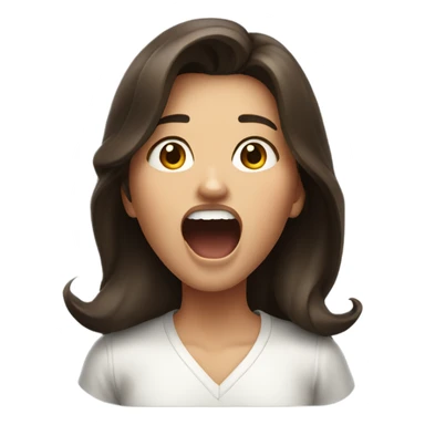 brunette girl screaming sticker