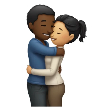 Couple hugging kissing sticker