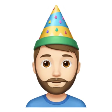 young man with a short beard, happy birthday boy sticker