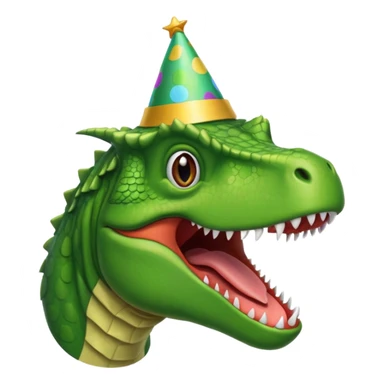 Trex with party hat sticker