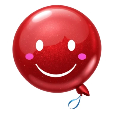 red glitter baloon chat sticker
