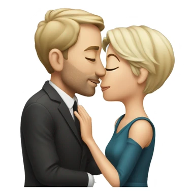White man kissing Ellen degenerous sticker