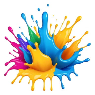 colorful paint splash sticker