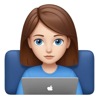 A girl is working with a laptop while lying on the sofa sticker