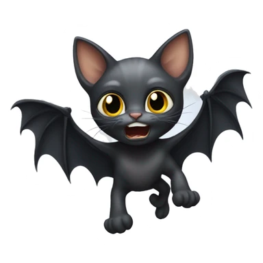 crazy kitten that looks like a bat jumping off the walls sticker