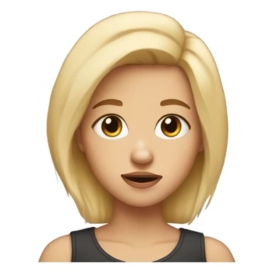 Blonde girl puppy eyes sticker