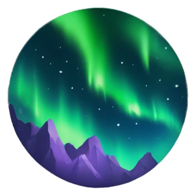 Northern lights on black background with stars as background sticker