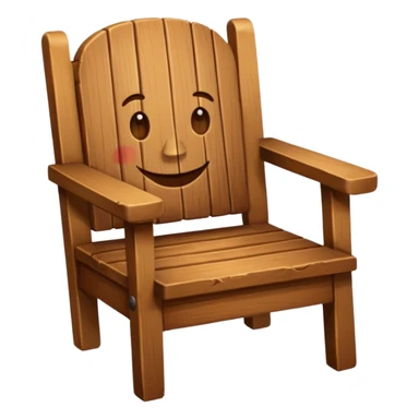 Chair with face sticker