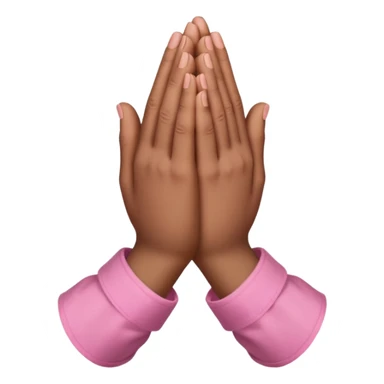 Brown praying hands with pink sleeves hands only sticker