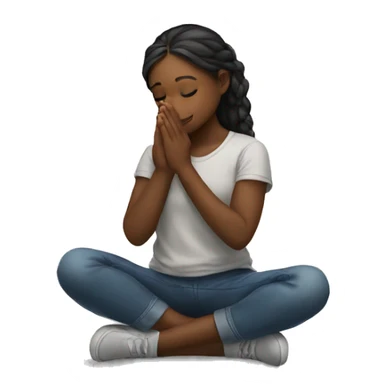 Girl on her knees prays sticker