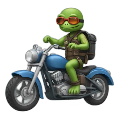 turtle man with a motocycle sticker