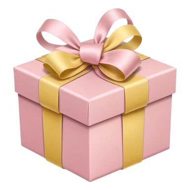 Gift box with ribbon in soft pink, beige and yellow pastel colors sticker
