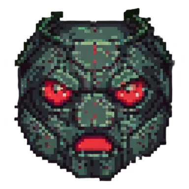 red eyes, Minecraft style, blocky, pixelated, glowing effect, dark background sticker