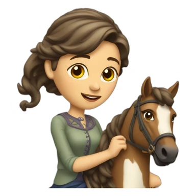 Une dame dans un cheval  sticker