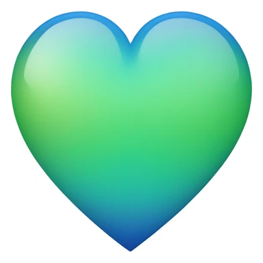 Blue heart with little bit of gradient green in the middle sticker