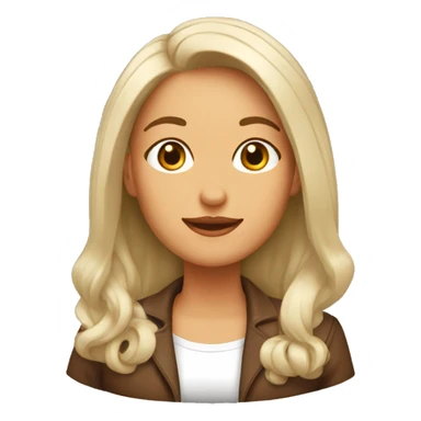 mujer blanca pelo marron a los hombos sticker