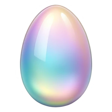 Sparkly glossy Pastel iridescent glass crystal egg sticker
