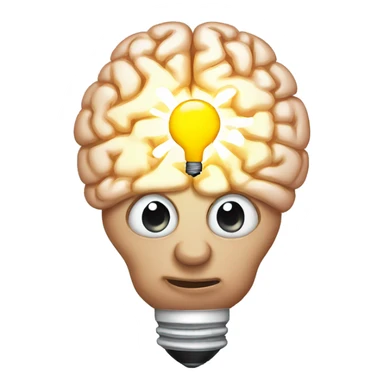 brain with a light bulb sticker