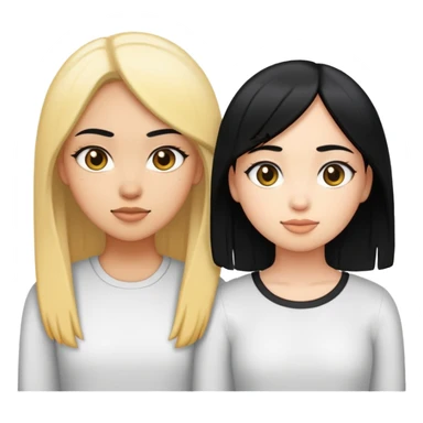 Chica colocha y chica pelo negro liso sticker