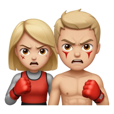 Fight girl and boy  sticker