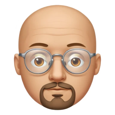 Bald man with glasses and goatee sticker