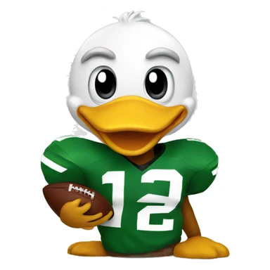 Duck football mascot sticker