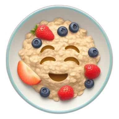oatmeal with fruit in a plate sticker