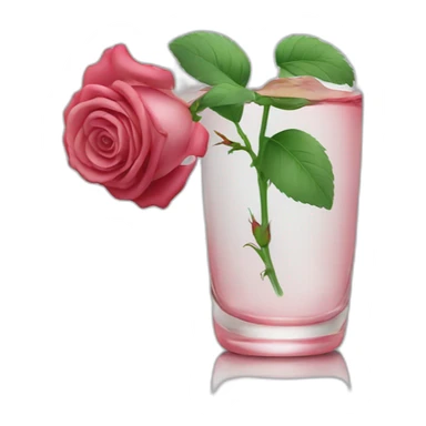 Rose in a glass sticker