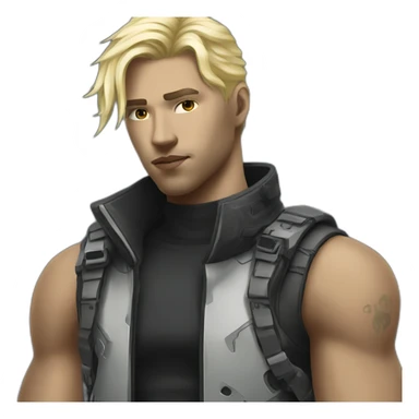 cyberpunk blonde man sticker