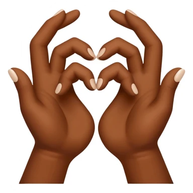 Je veux l'emoji main en cœur 🫶🏾 avec une main marron et une main blanche, deux mains qui forment un coeur sticker