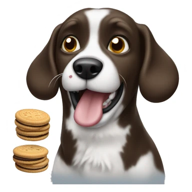 Dog eating oreos  sticker