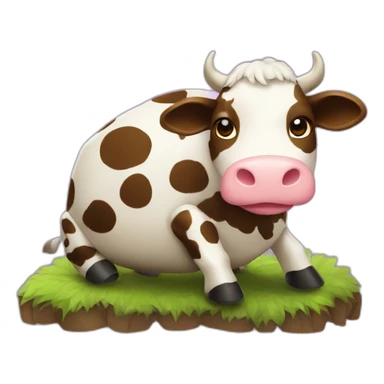 Vache sur tortue sticker