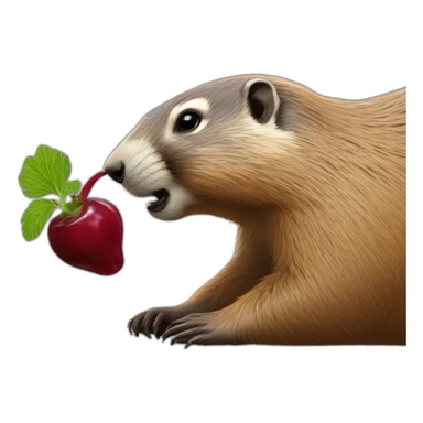 a marmot drinking a beetr sticker