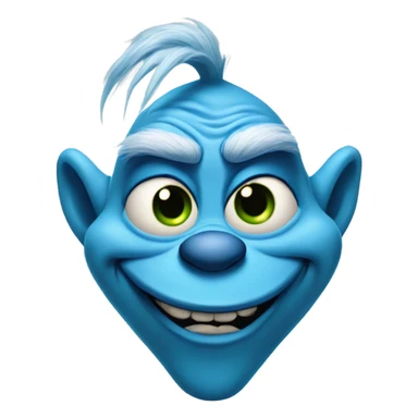 Blue Grinch smirking with eyes looking to the side  sticker