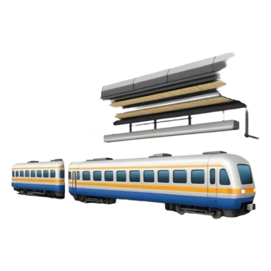train station scene with platform and train sticker