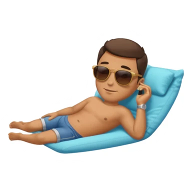 man laying down sticker