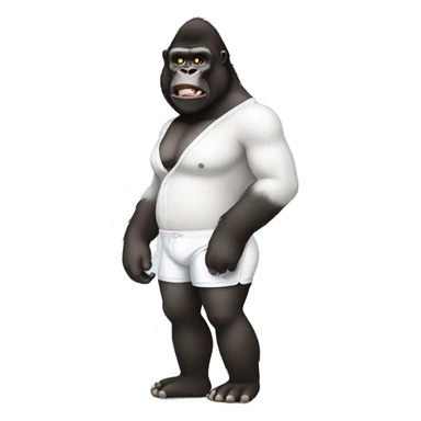 A gorilla wearing white underwear sticker