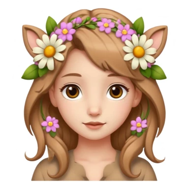 Adult Cute human like fawn with flowers sticker