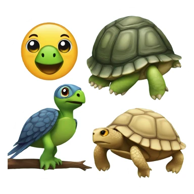 Turtle and a bird sticker