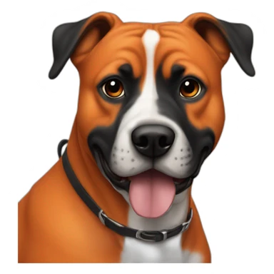 Staffordshire terror orange with black nose sticker