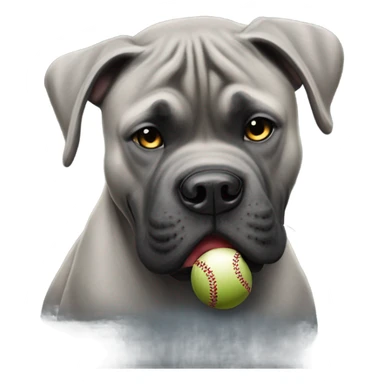 Grey Cane Corso hitting a baseball. sticker