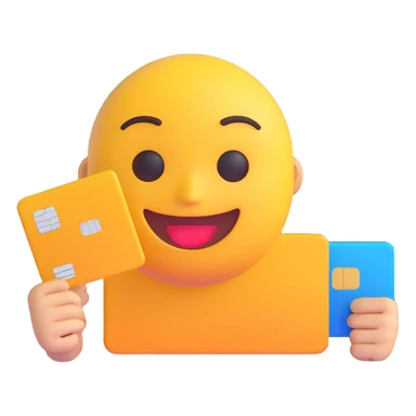e-commerce emoji, high fidelity, smooth edges, credit card sticker