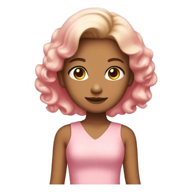 cute girl wearing pink dress sticker