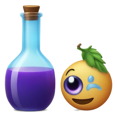 Potion with blie juice sticker