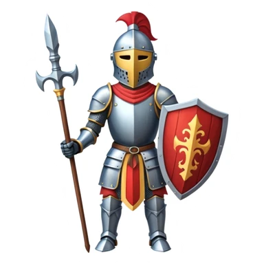 colored wooden knight spear sticker