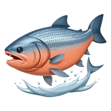 salmon flopping around on land sticker