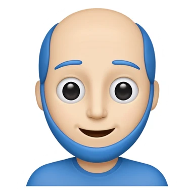 Blue stick figure happy remove eyebrows, nose and mouth sticker