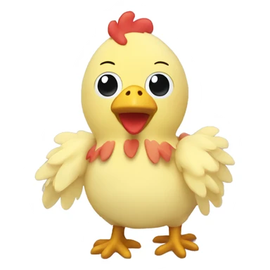 Cute plush mama chicken toy sticker